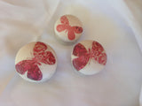 Red butterfly crackle base vintage aged handle shabby chic cupboard knobs handles drawer pull bedside cabinet dressing table welsh dresser