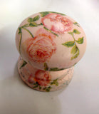 Peach roses crackle aged new knob welsh dresser armoire bedside cabinet cupboard handle drawer pull shabby chic dressing table kitchen