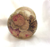 Old vintage rose bud bouquet aged distressed new wood cupboard door new knob drawer pull welsh dresser handle bedside cabinet wardrobe desk