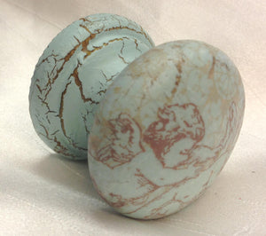 Eggshell blue cherub angels old crackle aged new knob armoire bedside cabinet cupboard handle drawer pull shabby chic dressing table kitchen