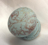 Eggshell blue cherub angels old crackle aged new knob armoire bedside cabinet cupboard handle drawer pull shabby chic dressing table kitchen