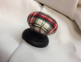 Tartan Stewart dress Scottish red black cupboard new knob bedside cabinet welsh dresser dressing table wardrobe kitchen drawer pull handle