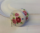 Ditsy pink roses white new knob welsh dresser armoire bedside cabinet cupboard handle drawer pull country shabby chic dressing table kitchen