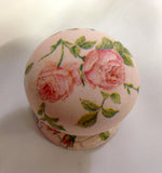 Peach roses crackle aged new knob welsh dresser armoire bedside cabinet cupboard handle drawer pull shabby chic dressing table kitchen