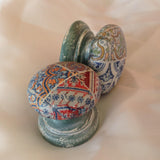 Moroccan mosaic indie bohemian boho orange black jade blue drawer pull cupboard knob bedside cabinet dressing table kitchen dresser aged new