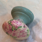 Floral shabby chic turquoise vintage pink cupboard door new knob drawer pull  handle bedside cabinet wardrobe children baby room nursery