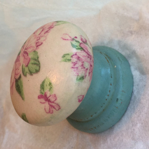 Floral shabby chic turquoise vintage pink cupboard door new knob drawer pull  handle bedside cabinet wardrobe children baby room nursery