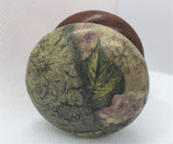 Rustic vintage patchwork traditional floral aged old dark wood dresser handles new knobs drawer pull kitchen dressing table bedside cabinet