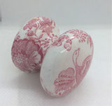 Pink tulle birds traditional china style welsh dresser handle cupboard knob bedside cabinet wardrobe dressing tablerdrobe