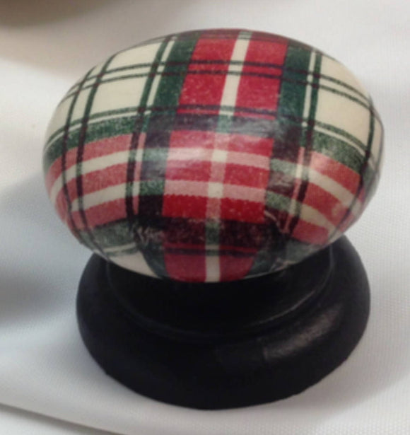 Tartan Stewart dress Scottish red black cupboard new knob bedside cabinet welsh dresser dressing table wardrobe kitchen drawer pull handle