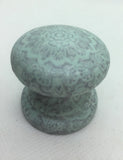 Eggshell blue grey patterned new knob armoir bedside cabinet cupboard handle drawer pull bedroom wardrobe dressing table kitchen dining room