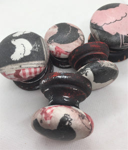 Country chic red hens black new wooden door knobs drawer pulls dresser handle new wooden door knobs drawer pulls dresser handles