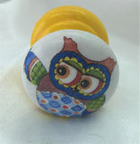 Children's cute owl baby white red blue yellow infant nursery changing unit bedroom cupboard knob handle drawer pull dressing table wardrobe