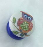 Children's cute owl baby white red blue yellow infant nursery changing unit bedroom cupboard knob handle drawer pull dressing table wardrobe