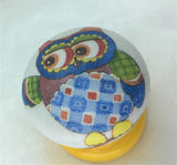 Children's cute owl baby white red blue yellow infant nursery changing unit bedroom cupboard knob handle drawer pull dressing table wardrobe