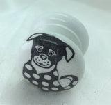 Dog puppy puppies cute black white child infant bedroom cupboard knob handle drawer pull dressing table wardrobe bedroom cabinet desk study