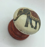 Elephant ethnic hippy boho bohemian distressed cream wood drawer pull cupboard knob bedside cabinet dressing table kitchen dresser aged new