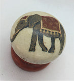 Elephant ethnic hippy boho bohemian distressed cream wood drawer pull cupboard knob bedside cabinet dressing table kitchen dresser aged new