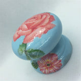 lovely bright blue peach rose & pretty floral purple wooden beech cupboard new knob cabinet handle drawer pulls dressing table wardrobe