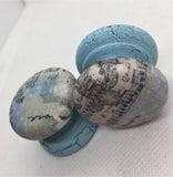 French script post ephemera white grey duck egg blue crackle aged knob cupboard handle drawer pull dressing table bedside cabinet dresser