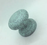 Eggshell blue grey patterned new knob armoir bedside cabinet cupboard handle drawer pull bedroom wardrobe dressing table kitchen dining room