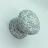 Eggshell blue grey patterned new knob armoir bedside cabinet cupboard handle drawer pull bedroom wardrobe dressing table kitchen dining room