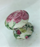 Cream tapestry effect pink roses shabby chic handles wooden knobs drawer pulls bedside cabinet dressing table welsh dresser cottage