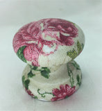 Cream tapestry effect pink roses shabby chic handles wooden knobs drawer pulls bedside cabinet dressing table welsh dresser cottage