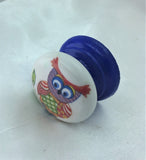 Children's cute owl baby white red blue yellow infant nursery changing unit bedroom cupboard knob handle drawer pull dressing table wardrobe