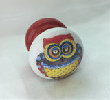 Children's cute owl baby white red blue yellow infant nursery changing unit bedroom cupboard knob handle drawer pull dressing table wardrobe