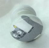 Children cartoon cat black white grey infant bedroom cupboard knob handle drawer pull dressing computer table wardrobe study bedside desk