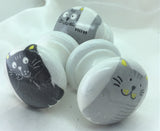 Children cartoon cat black white grey infant bedroom cupboard knob handle drawer pull dressing computer table wardrobe study bedside desk