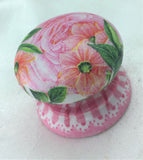 Children cute pink gingham flowers floral infant nursery changing unit bedroom cupboard knob handle drawer pull dressing table wardrobe